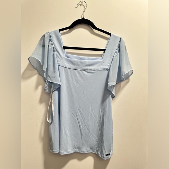 Calvin Klein Ruffle Sleeve Blouse - Picture 2 of 6